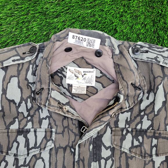 Vintage 90s Treebark Hunting Jacket Medium 24x30 Game-Pouch - Picture 13 of 16